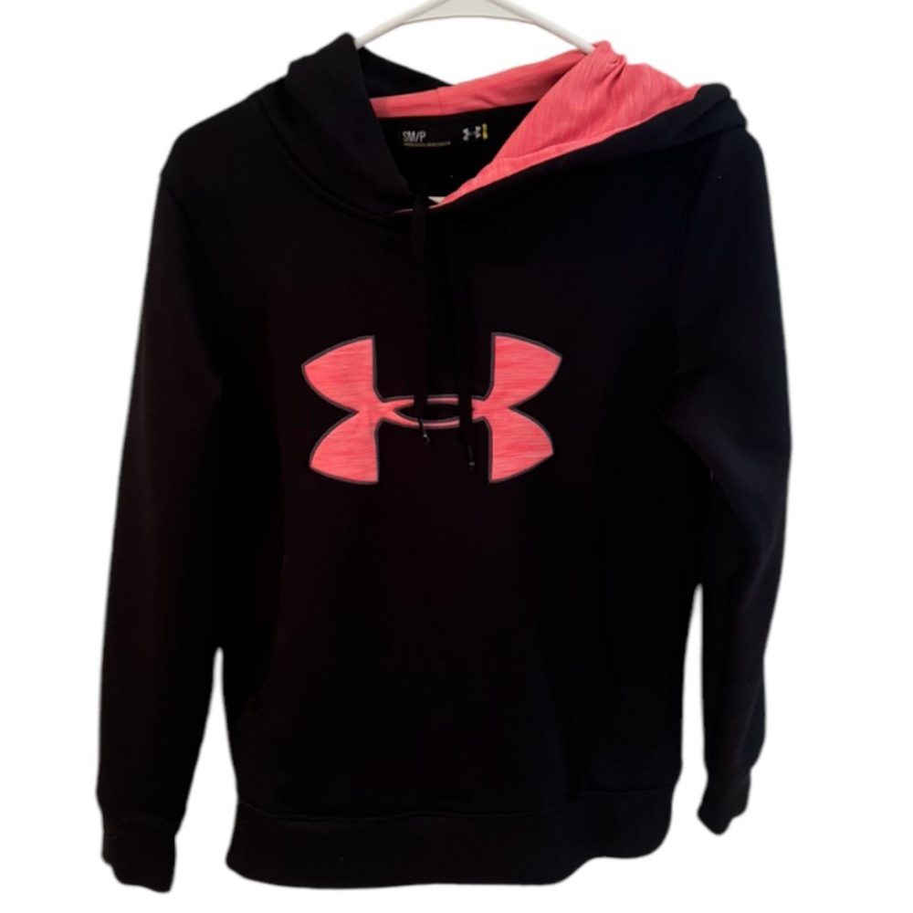 Under Armour Women’s long  sleeve Hooded Sweatshirt Black Size SM/P loose